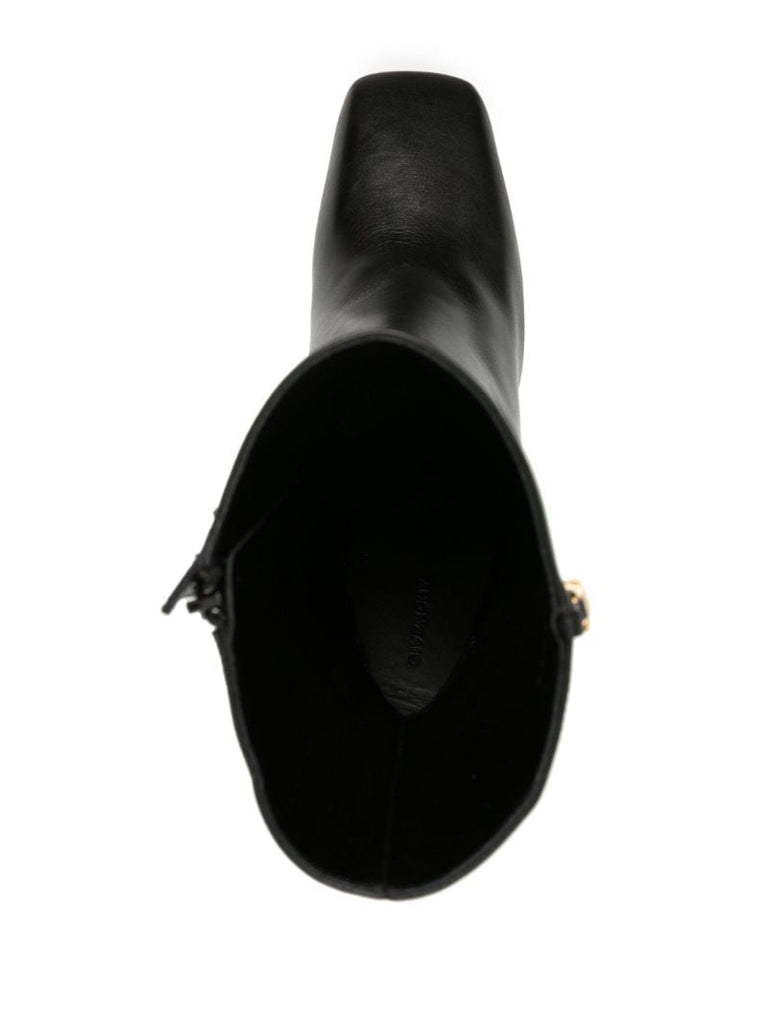 Black 155 G Lock Leather Platform Boots