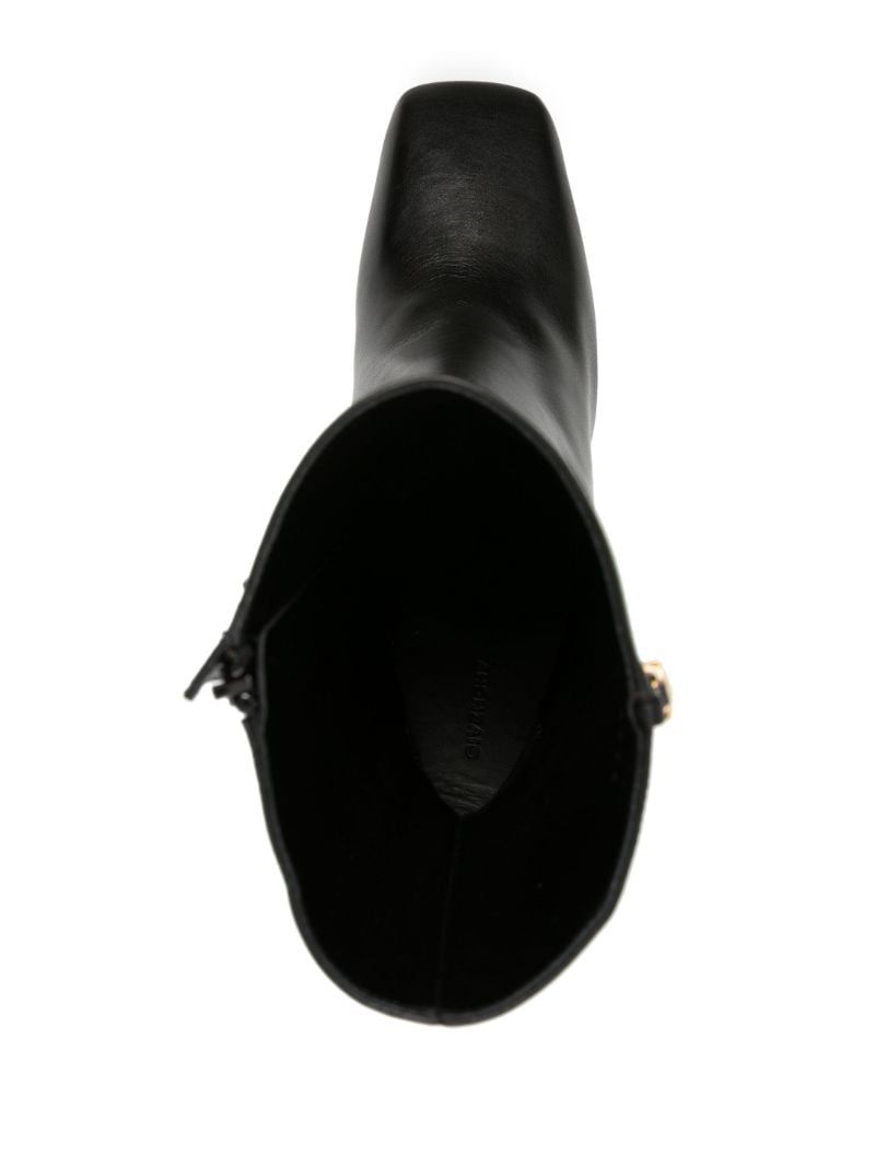 Black 155 G Lock Leather Platform Boots