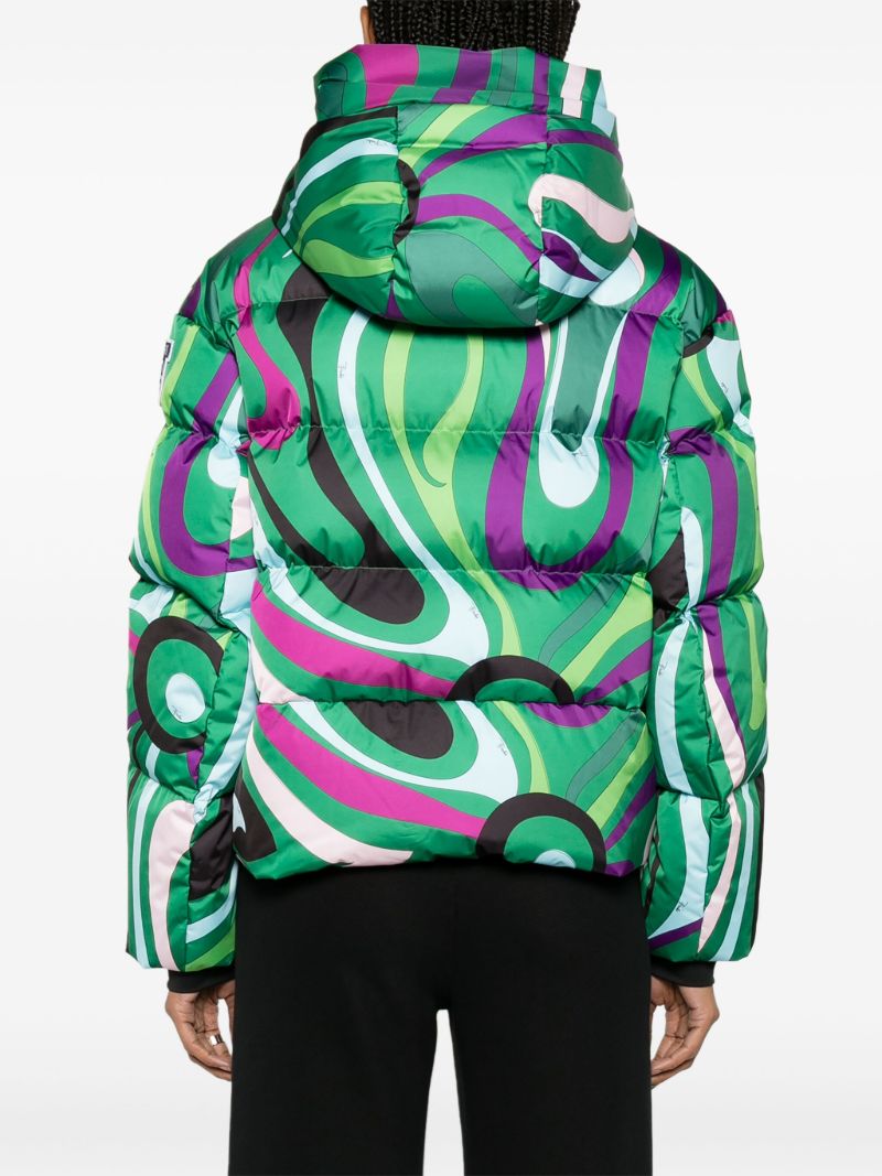 Green Barsy Marmo-print Ski Jacket