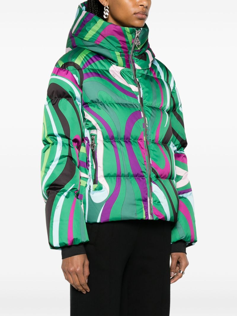 Green Barsy Marmo-print Ski Jacket