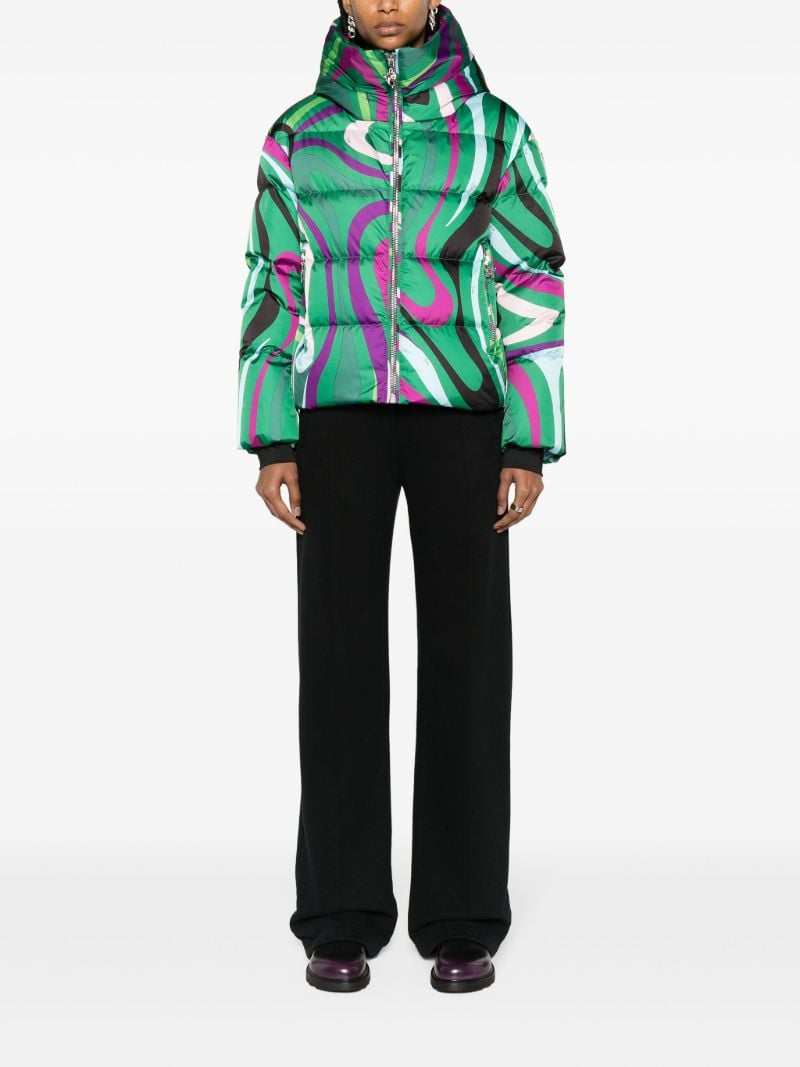 Green Barsy Marmo-print Ski Jacket