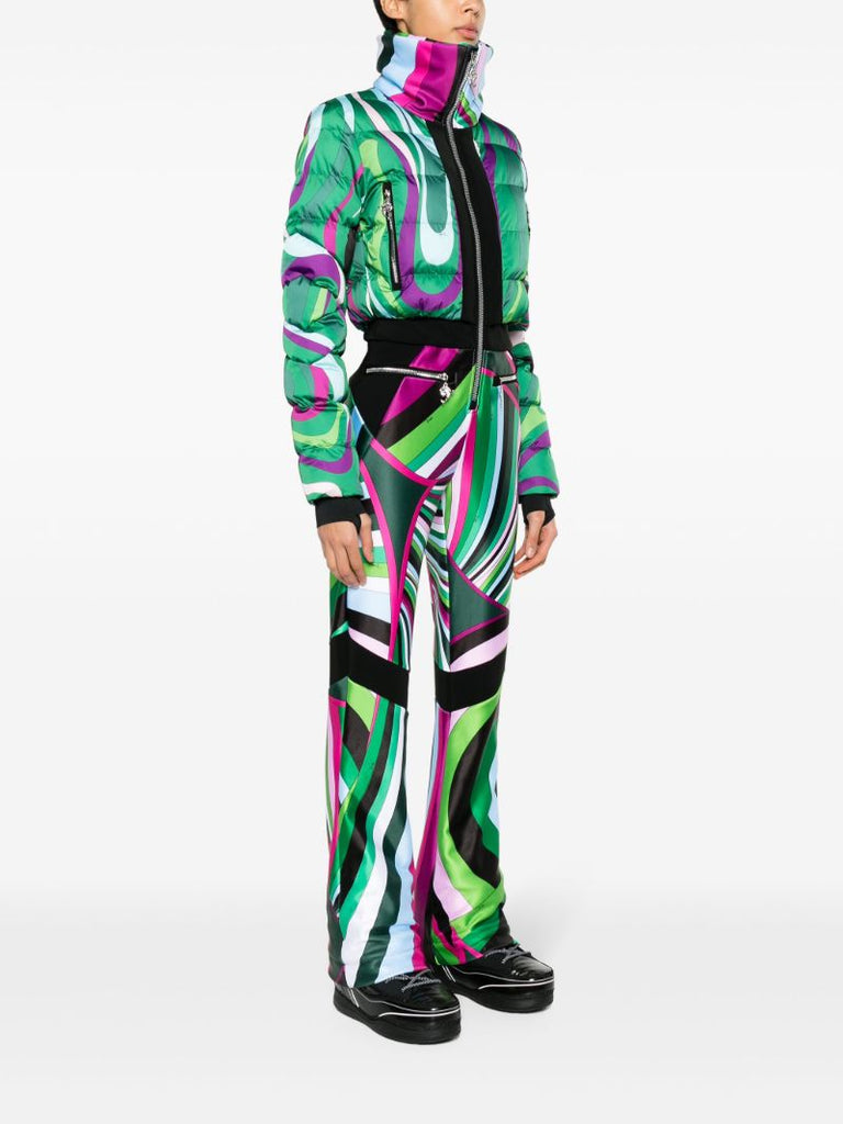Green Clarisse Graphic-print Ski Suit