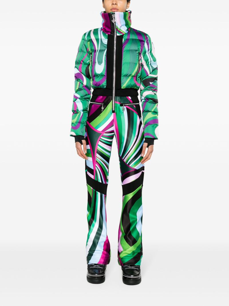 Green Clarisse Graphic-print Ski Suit