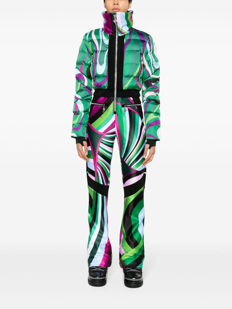 Green Clarisse Graphic-print Ski Suit