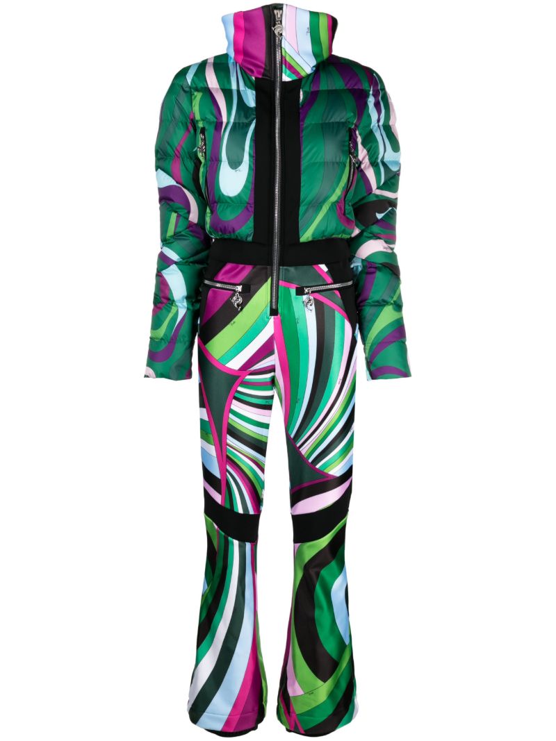 Green Clarisse Graphic-print Ski Suit
