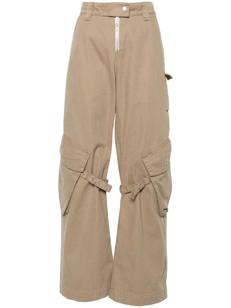 Neutral Straight-leg Cargo Trousers