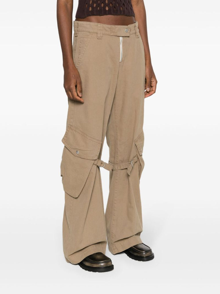 Neutral Straight-leg Cargo Trousers