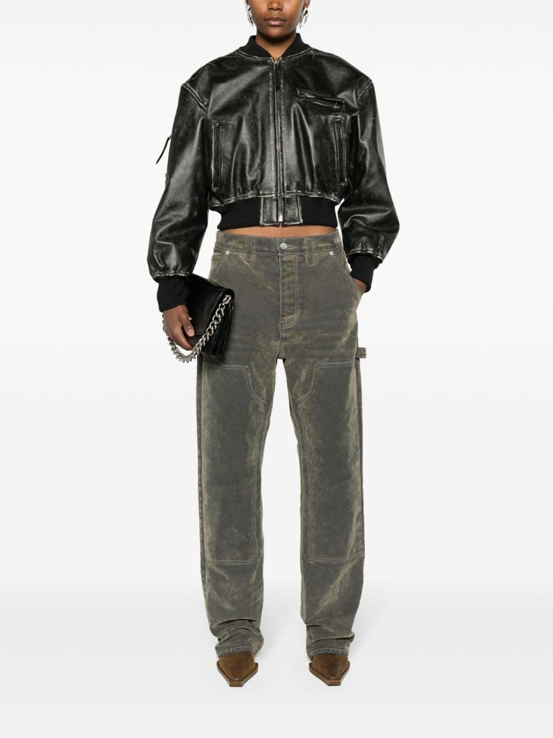 Black Leather Bomber Jacket