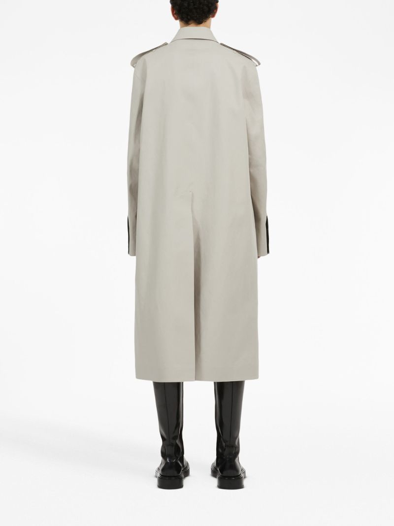 Neutral Single-breasted Cotton Coat