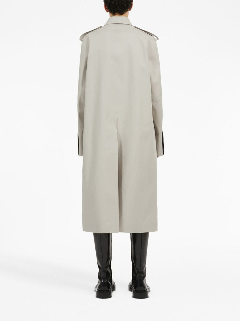 Neutral Single-breasted Cotton Coat