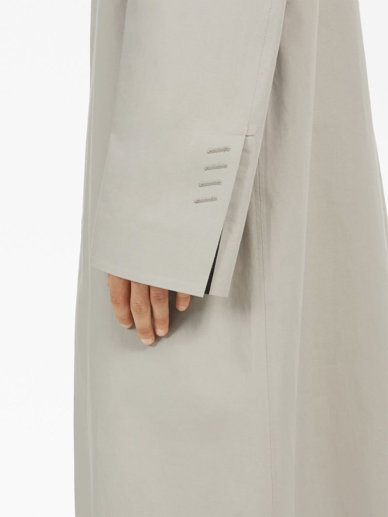 Neutral Single-breasted Cotton Coat