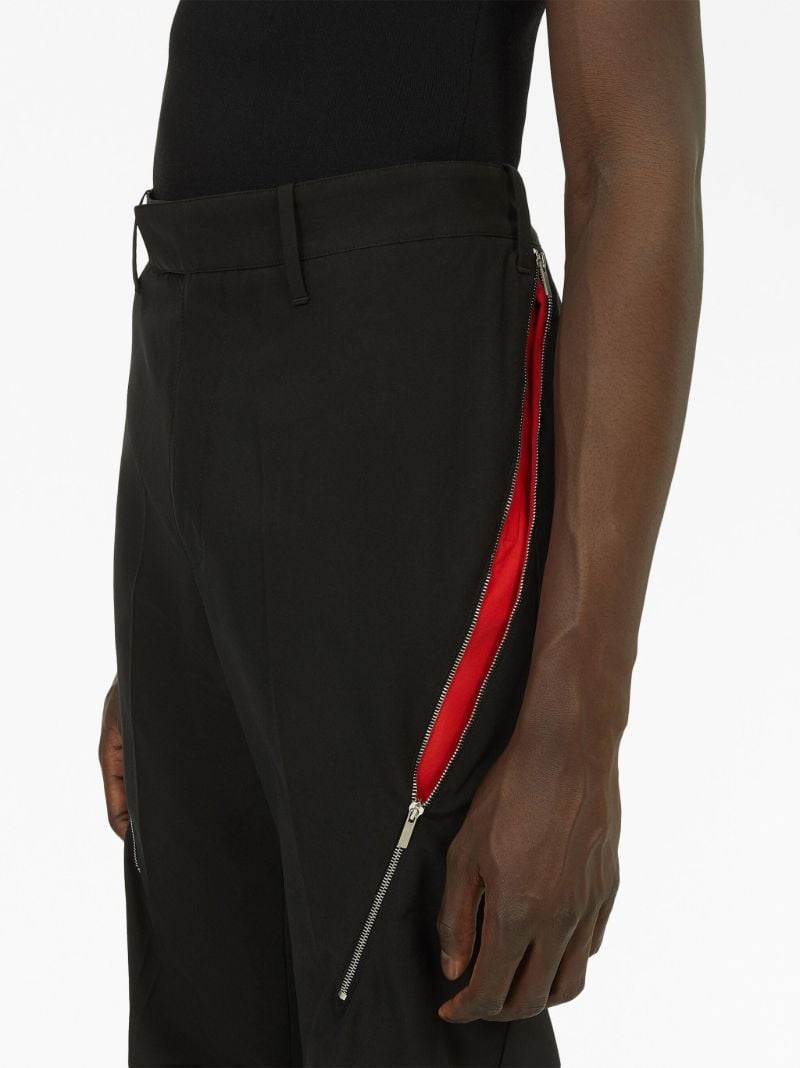Black Zip-detailed Tailored Trousers