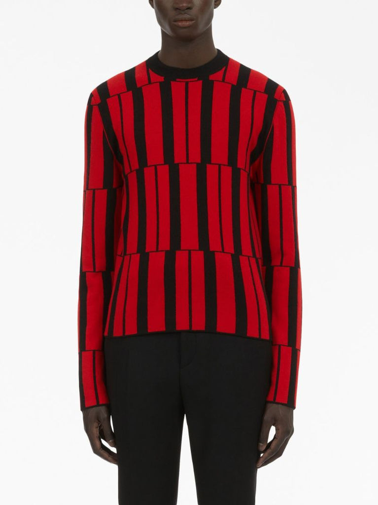 Red Geometric Cashmere Sweater