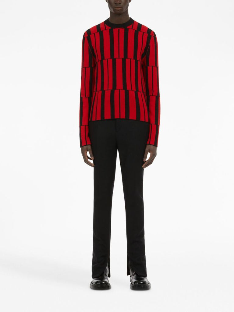 Red Geometric Cashmere Sweater