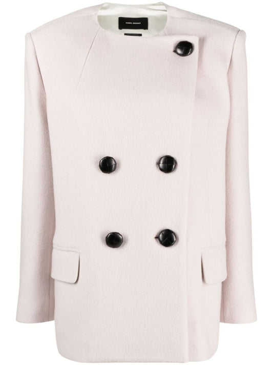 Pink Ebridgi Double-breasted Coat
