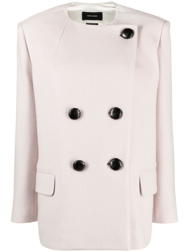 Pink Ebridgi Double-breasted Coat