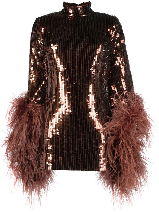 Brown Del Rio Disco Mini Dress