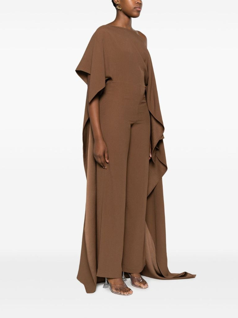 Brown Jerry Draped Jumpsuit