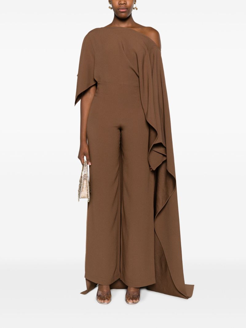 Brown Jerry Draped Jumpsuit