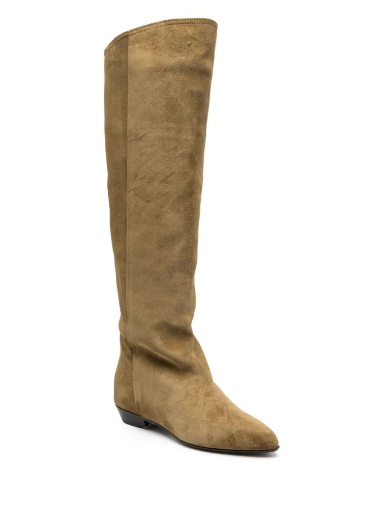 Green Skarlet Suede Knee-high Boots