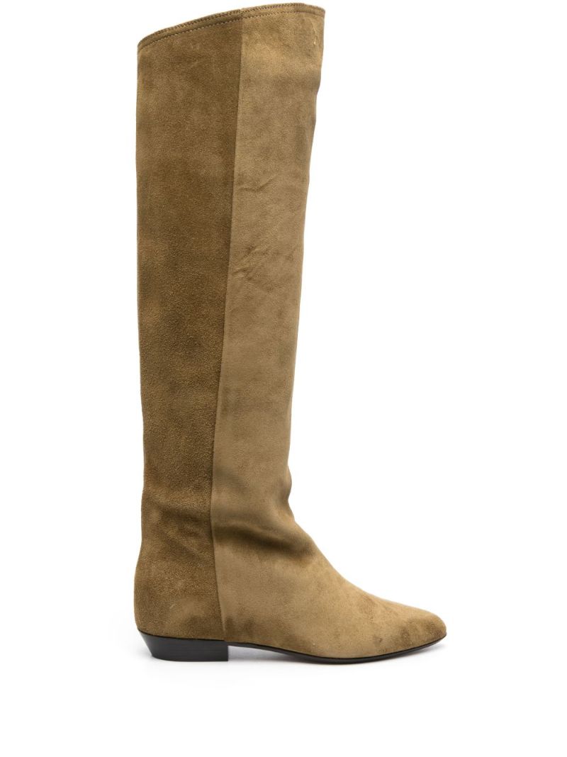Green Skarlet Suede Knee-high Boots