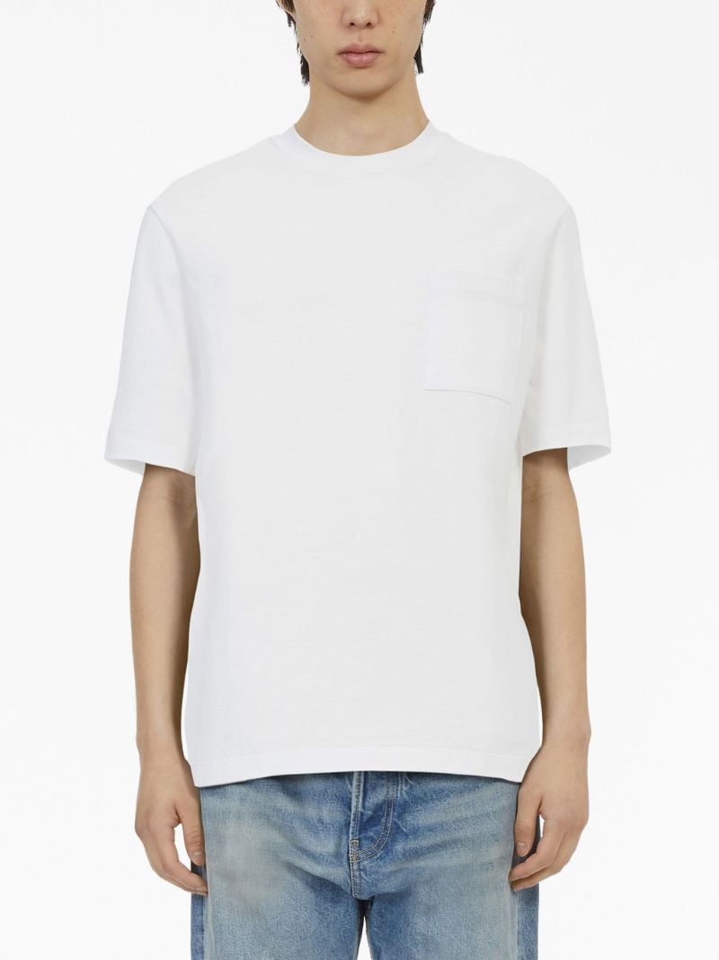 White Stripe-print Cotton T-shirt