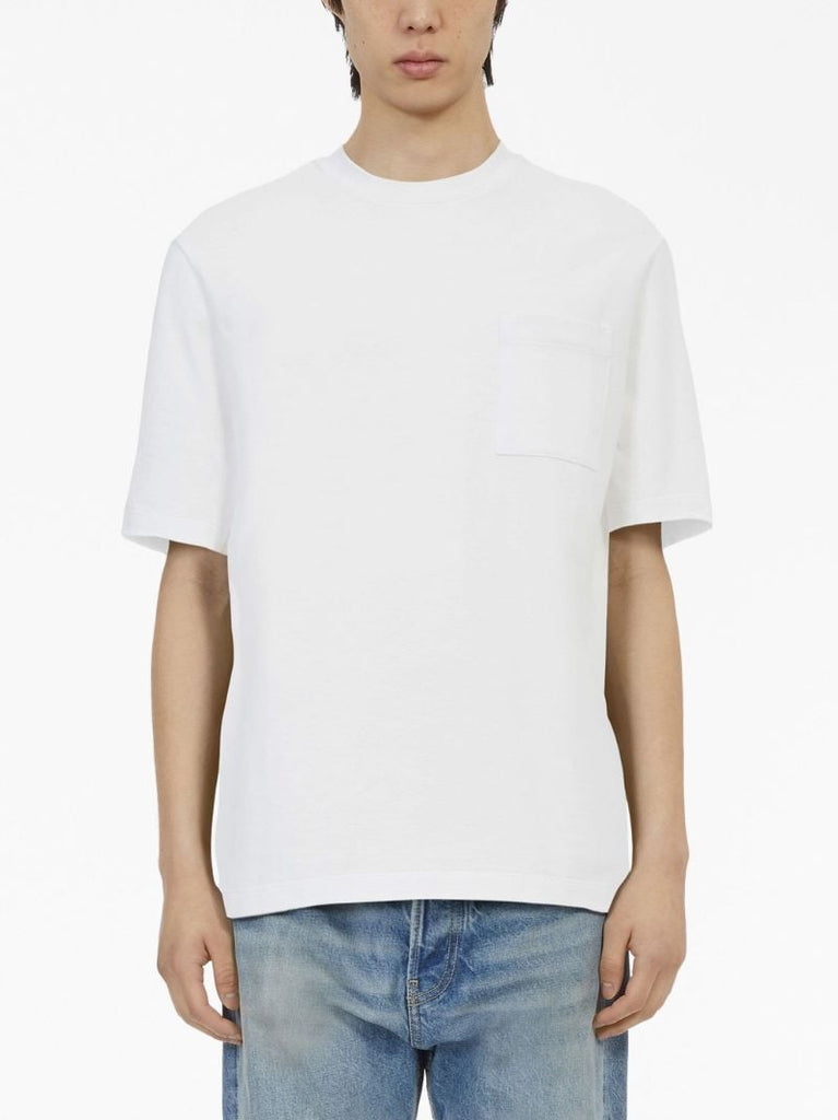 White Stripe-print Cotton T-shirt