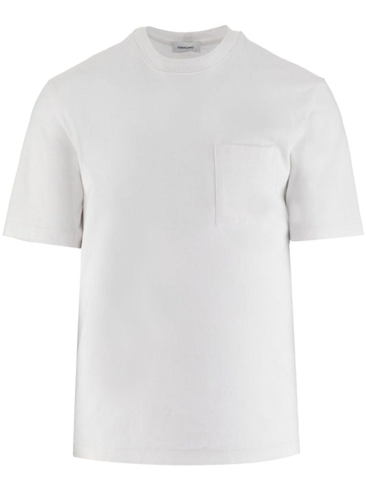 White Stripe-print Cotton T-shirt