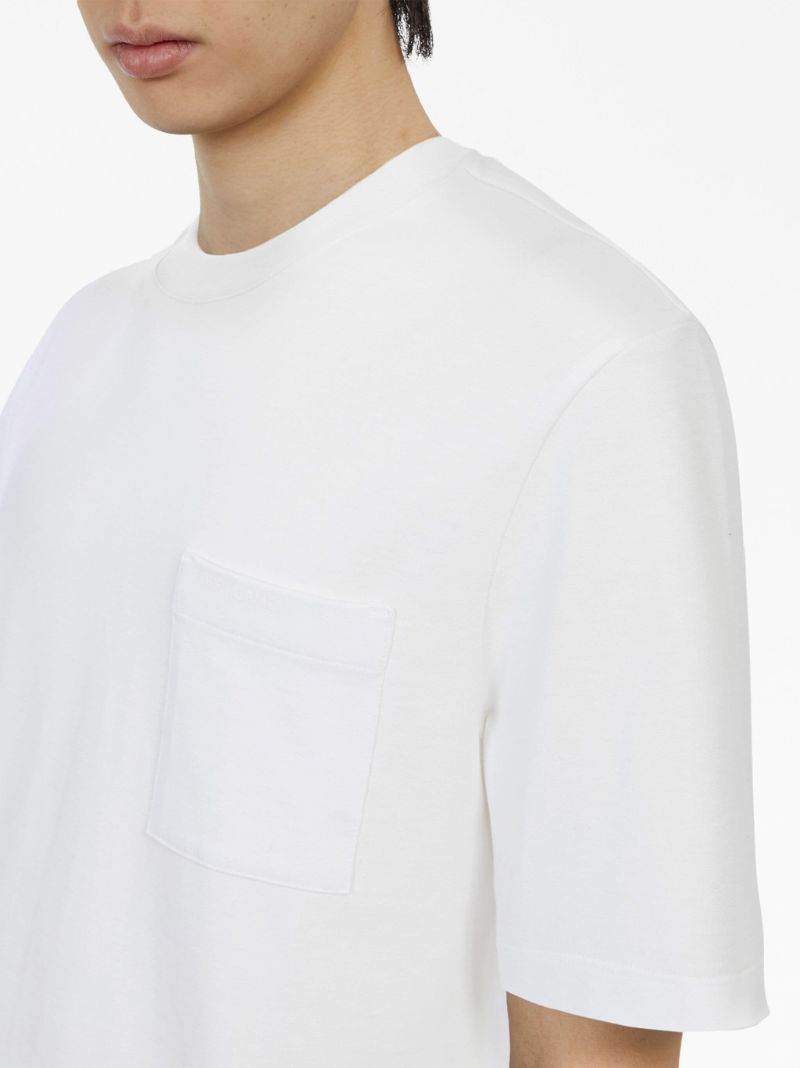 White Stripe-print Cotton T-shirt