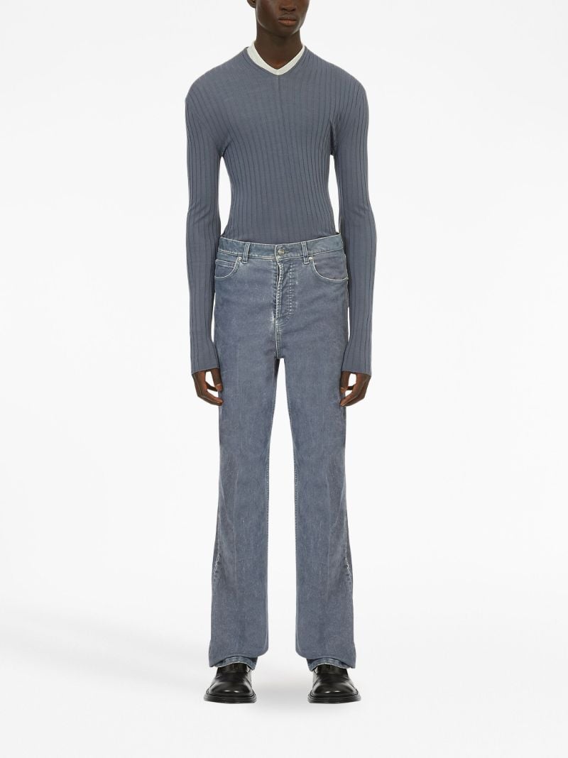 Grey Logo-patch Straight-leg Trousers