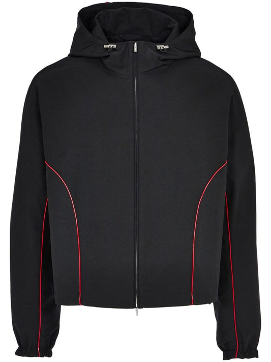 Black Zip-front Hooded Jacket