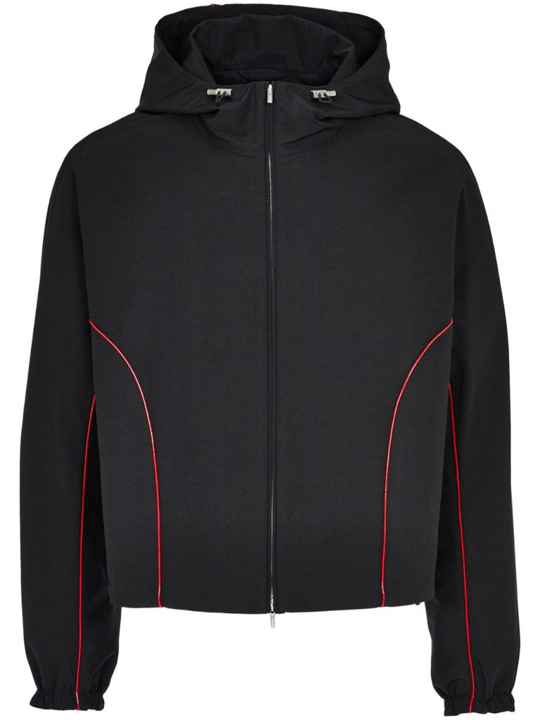 Black Zip-front Hooded Jacket
