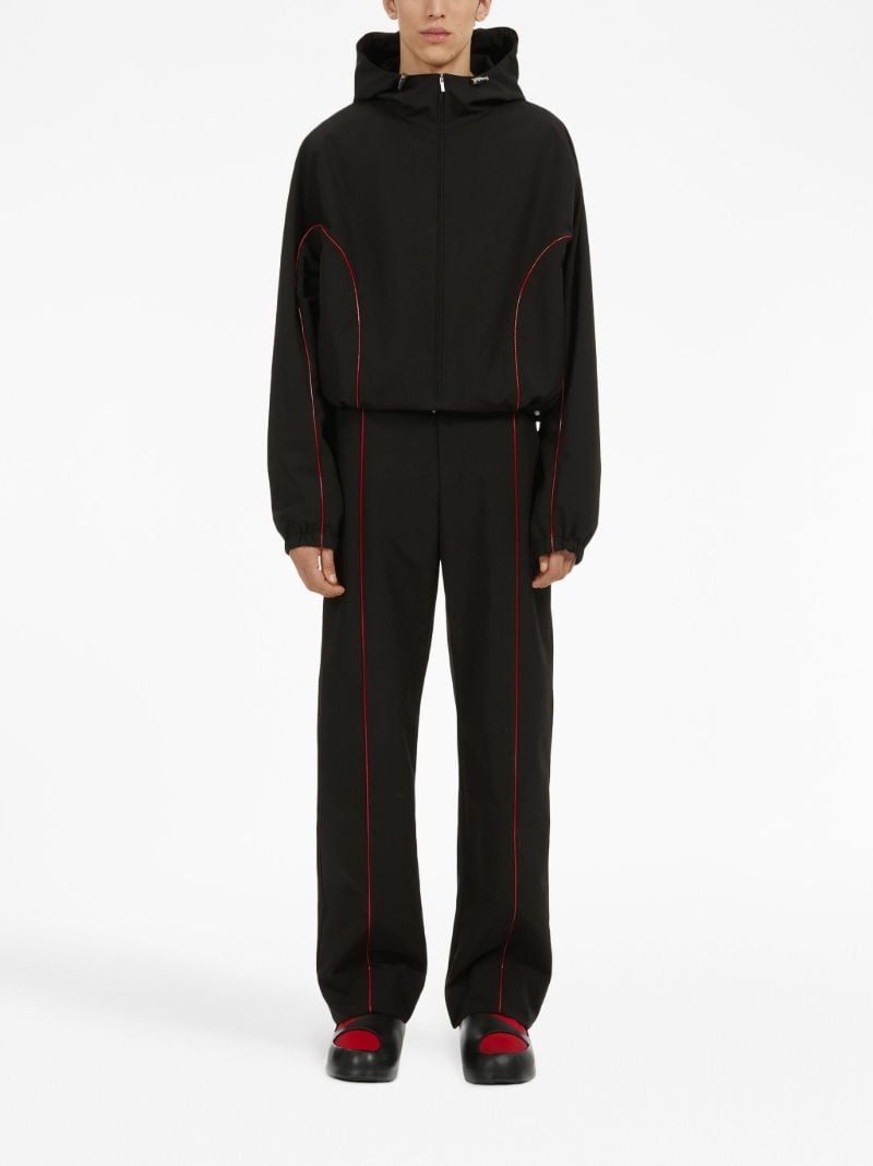 Black Zip-front Hooded Jacket