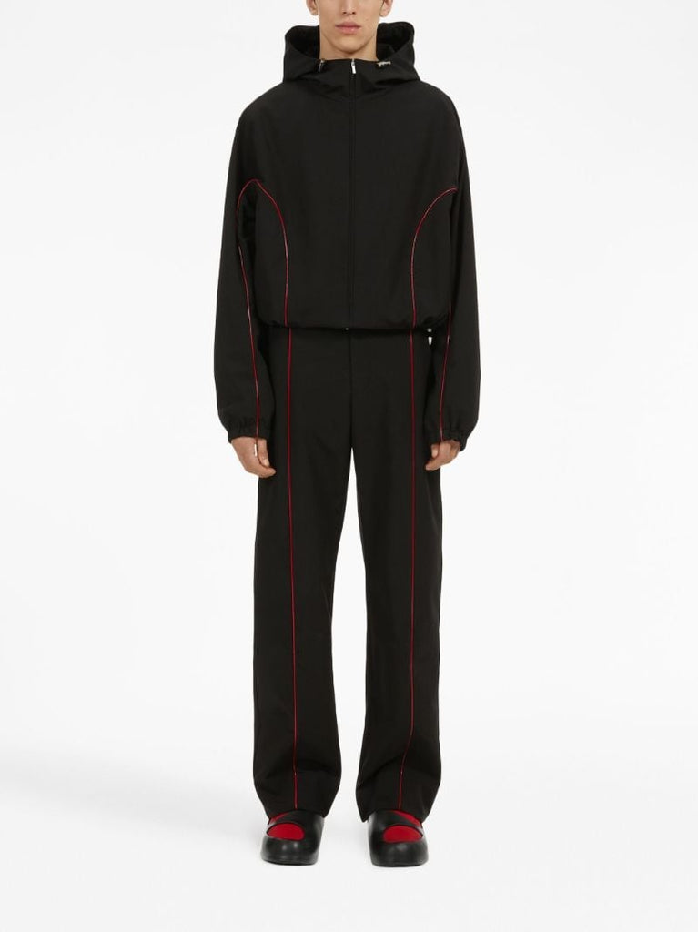 Black Zip-front Hooded Jacket