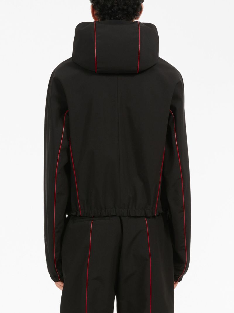 Black Zip-front Hooded Jacket