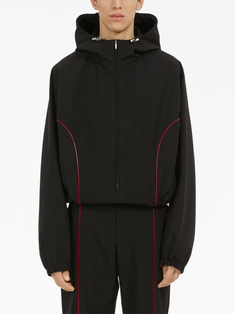 Black Zip-front Hooded Jacket