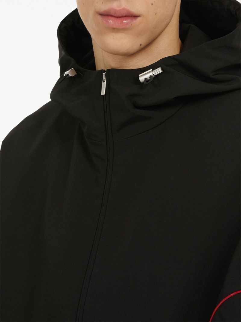 Black Zip-front Hooded Jacket