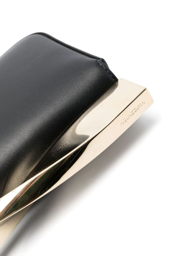 Black Twist Leather Shoulder Bag