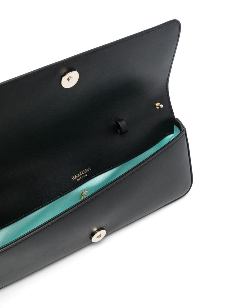 Black Twist Leather Shoulder Bag