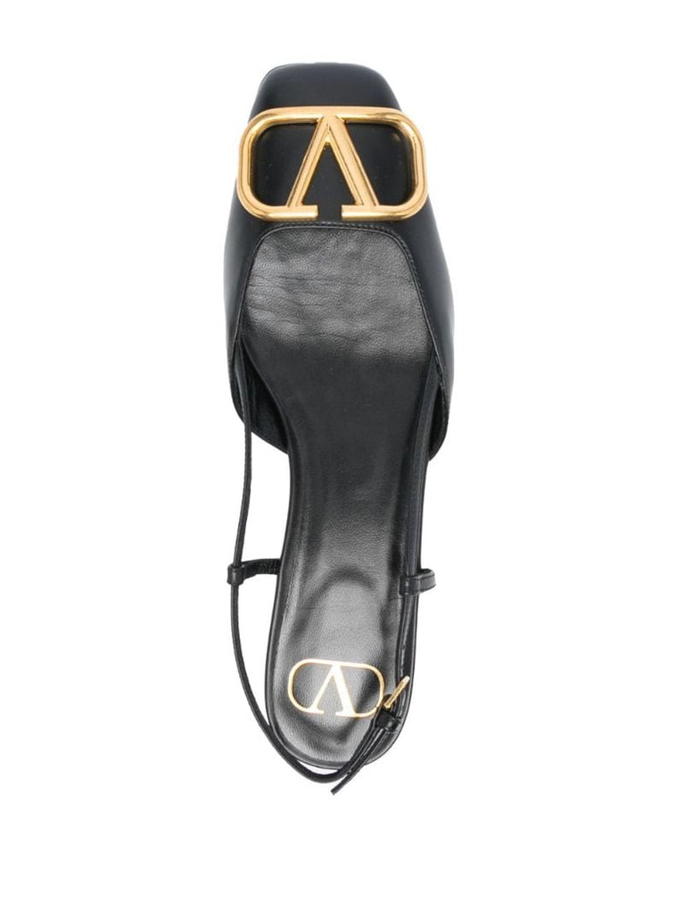 Black Vlogo Signature Slingback Ballet Shoes