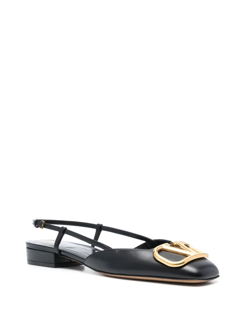 Black Vlogo Signature Slingback Ballet Shoes