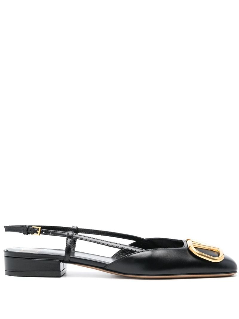 Black Vlogo Signature Slingback Ballet Shoes