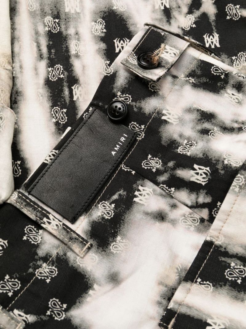 White Monogram Tie-dye Cargo Trousers