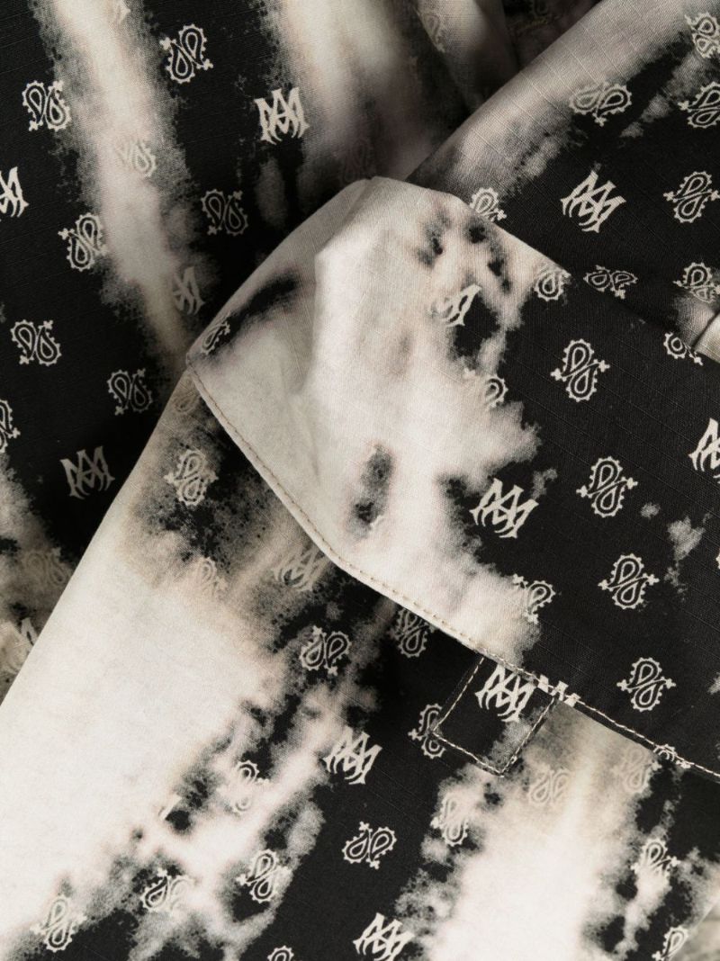 White Monogram Tie-dye Cargo Trousers
