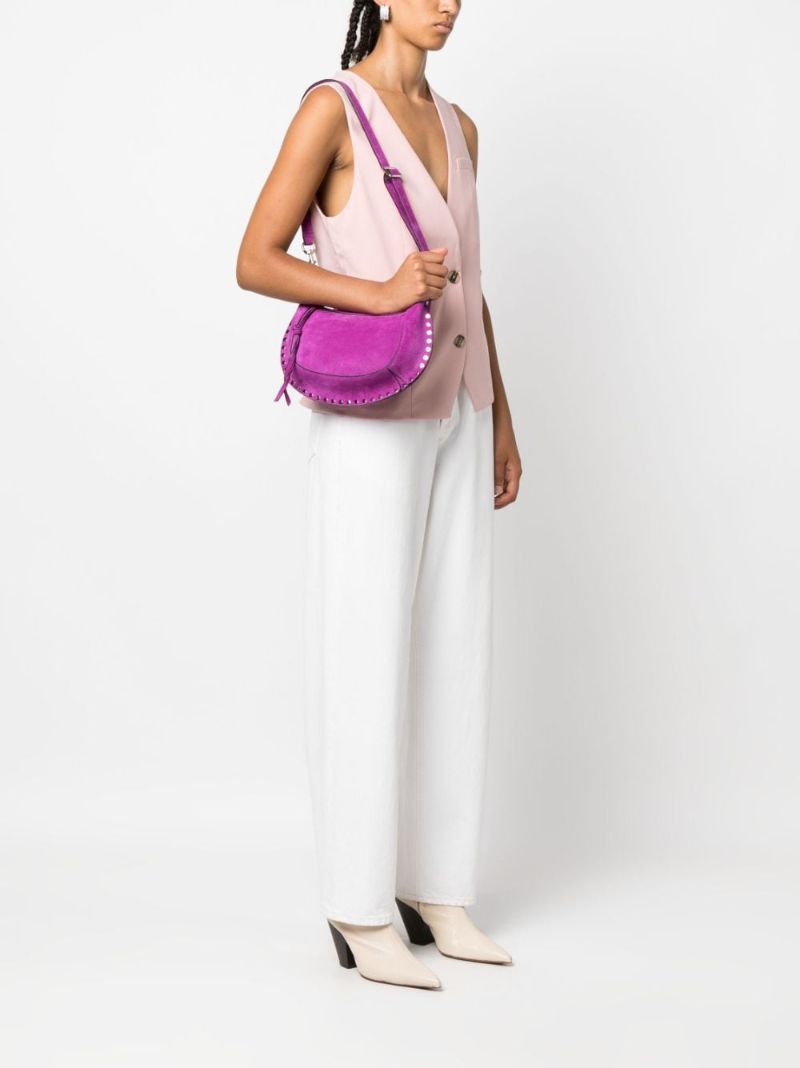 Purple Oskan Moon Suede Shoulder Bag