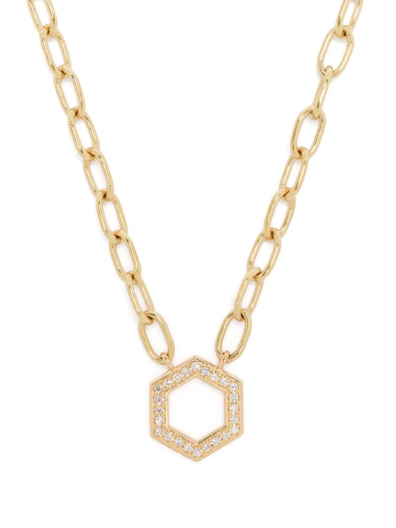 18k Yellow Gold Cable Chain Foundation Diamond Necklace