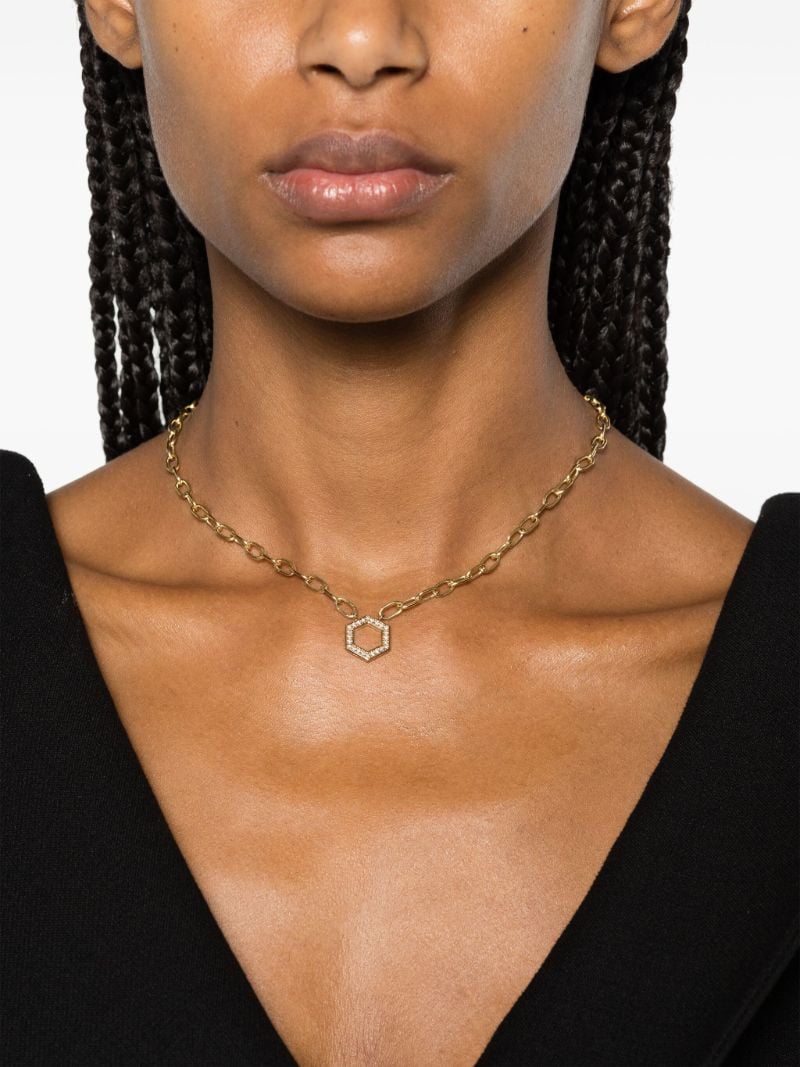 18k Yellow Gold Cable Chain Foundation Diamond Necklace