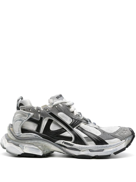 Grey Runner Panelled Sneakers