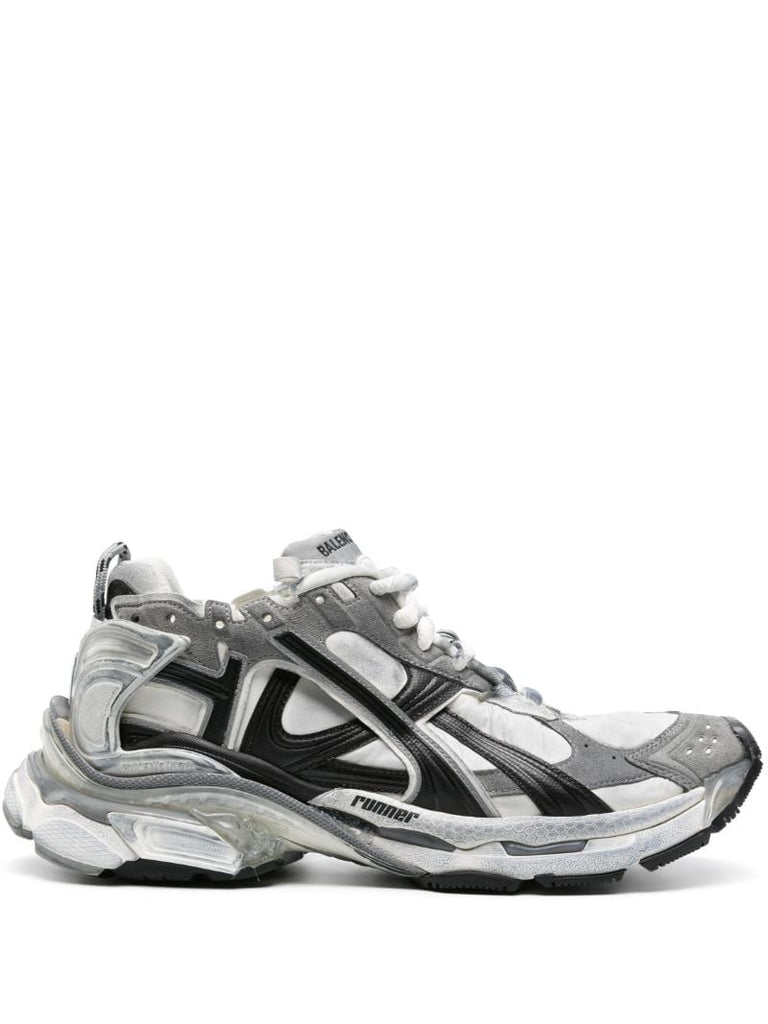 Grey Runner Panelled Sneakers