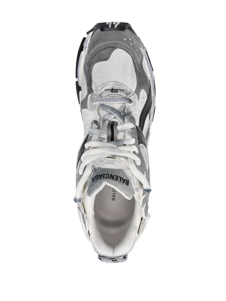 Grey Runner Panelled Sneakers